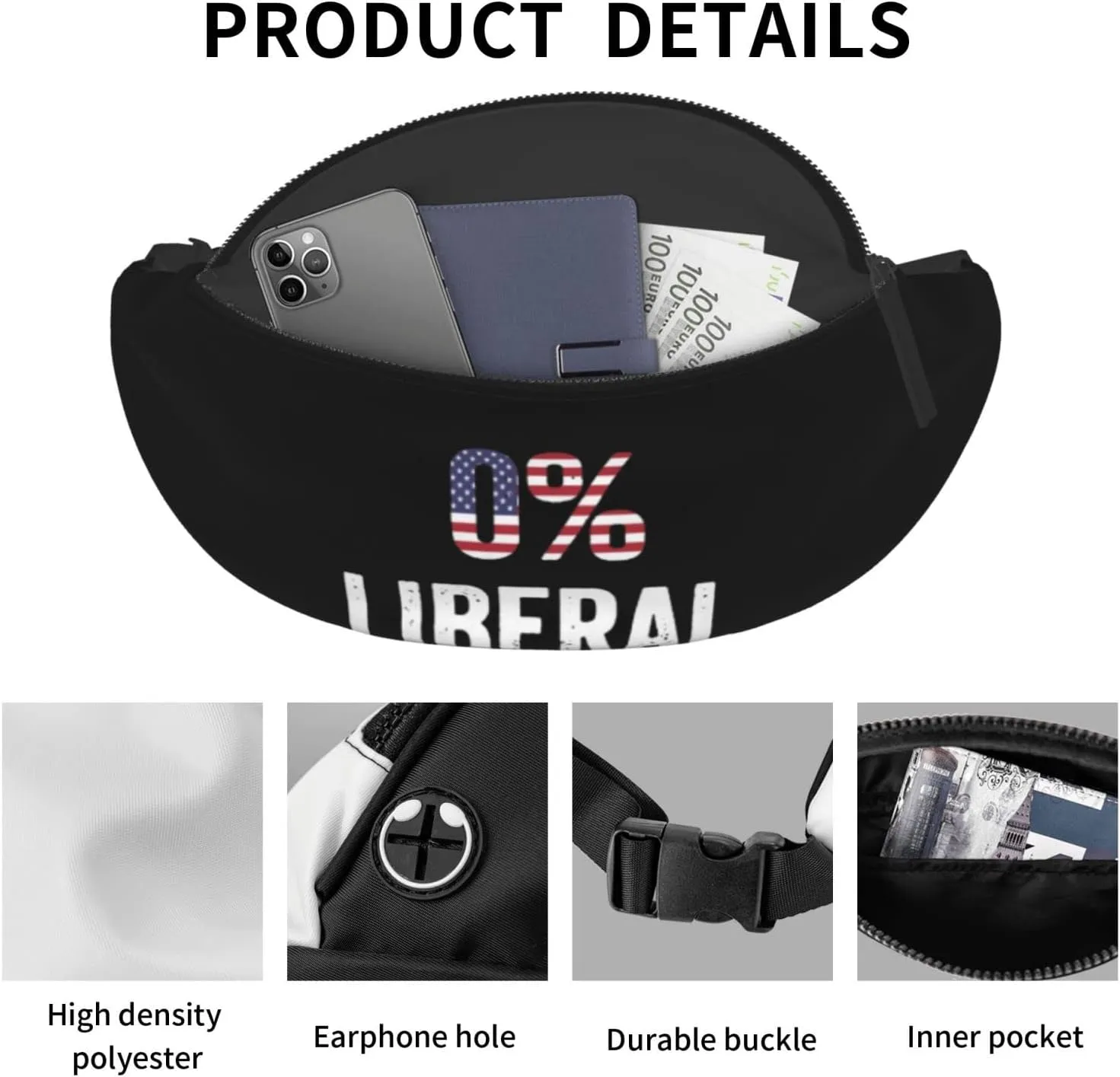 0% Liberal Adjustable Leisure Waistpack Outdoor Sports Running Waistpack Travel Phone Bag