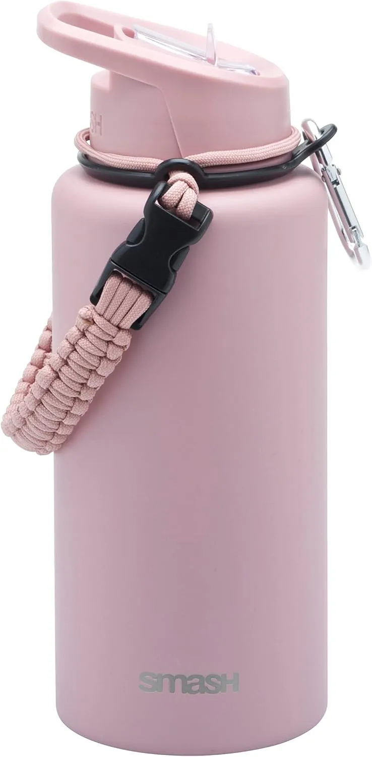 1 Liter | 34 oz Double Wall Stainless Steel Water Bottle (Pink)