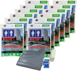 1: Portable Toilet Waste Bags for Liquids Only with Toilet Paper and Wet Wipes (Leak Proof Urinal Bags) - Pack of 12 (Each pack contains 3 urinal bags)