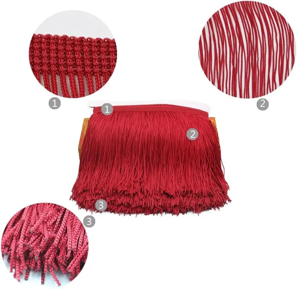 10 Yards 20cm Long Fringe Trim Lace Ribbon Tassels Curtains Or Sewing Trimmings Accessories Crafts Peach Color 5 Yards