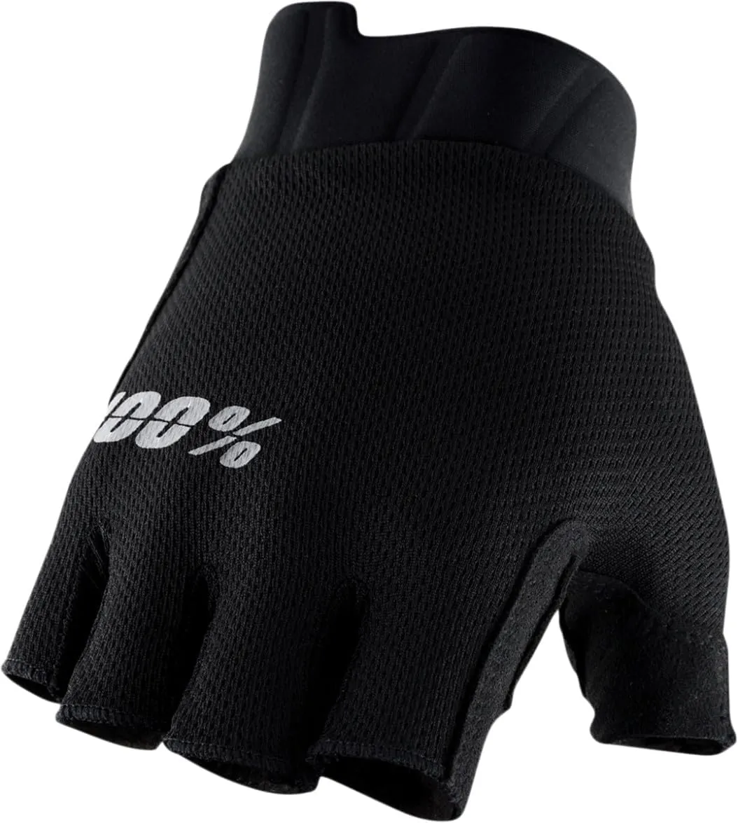 100% EXCEEDA Fingerless Road Cycling Gloves - Biking Short Finger Gloves w/Shock Absorbing Gel