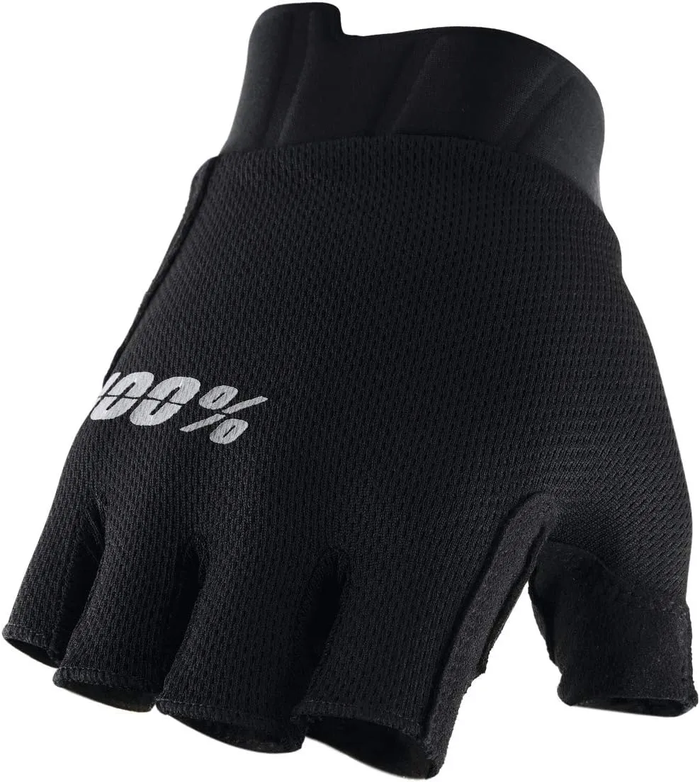 100% EXCEEDA Fingerless Road Cycling Gloves - Short Finger Gloves w/Shock Absorbing Gel