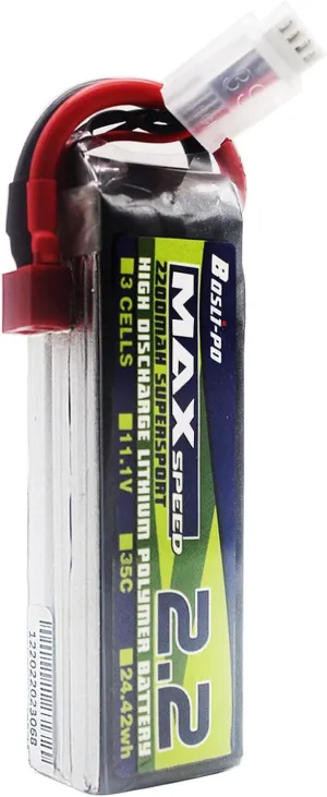 11.1V LiPo Battery 2200mAh 35C 3S RC Battery Strong Power with Deans T Plug High Capacity RC Batteries for 1:10/1:12 RC Car RC Boat Drone Airplane Quadcopter Helicopter