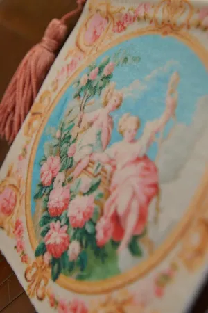 1:12 Vintage Dollhouse Miniature Aubusson Tapestry Victorian Girls with Roses