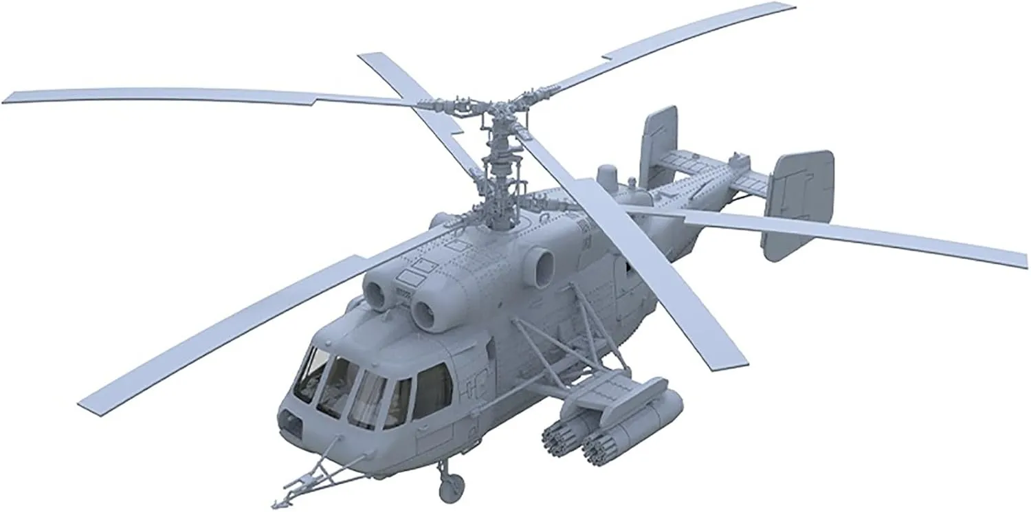 1/144 Scale DIY Military Model USSR Ka-29 Helicopter Unassembled Uncolored Resin Model Armed Helicopter Model for Military Collection Display