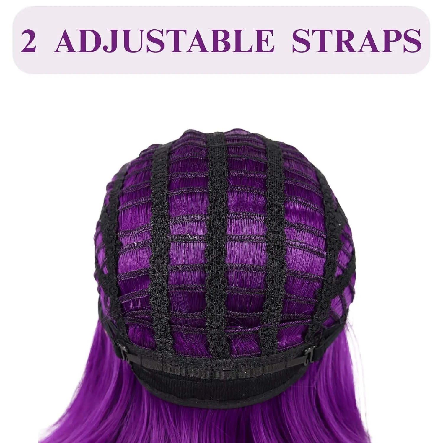 12'' Short Purple Bob Wig with Bangs for Halloween Daily Cosplay & Party Use, Heat Resistant Straight Synthetic Costume Dark Purple Wigs for Women
