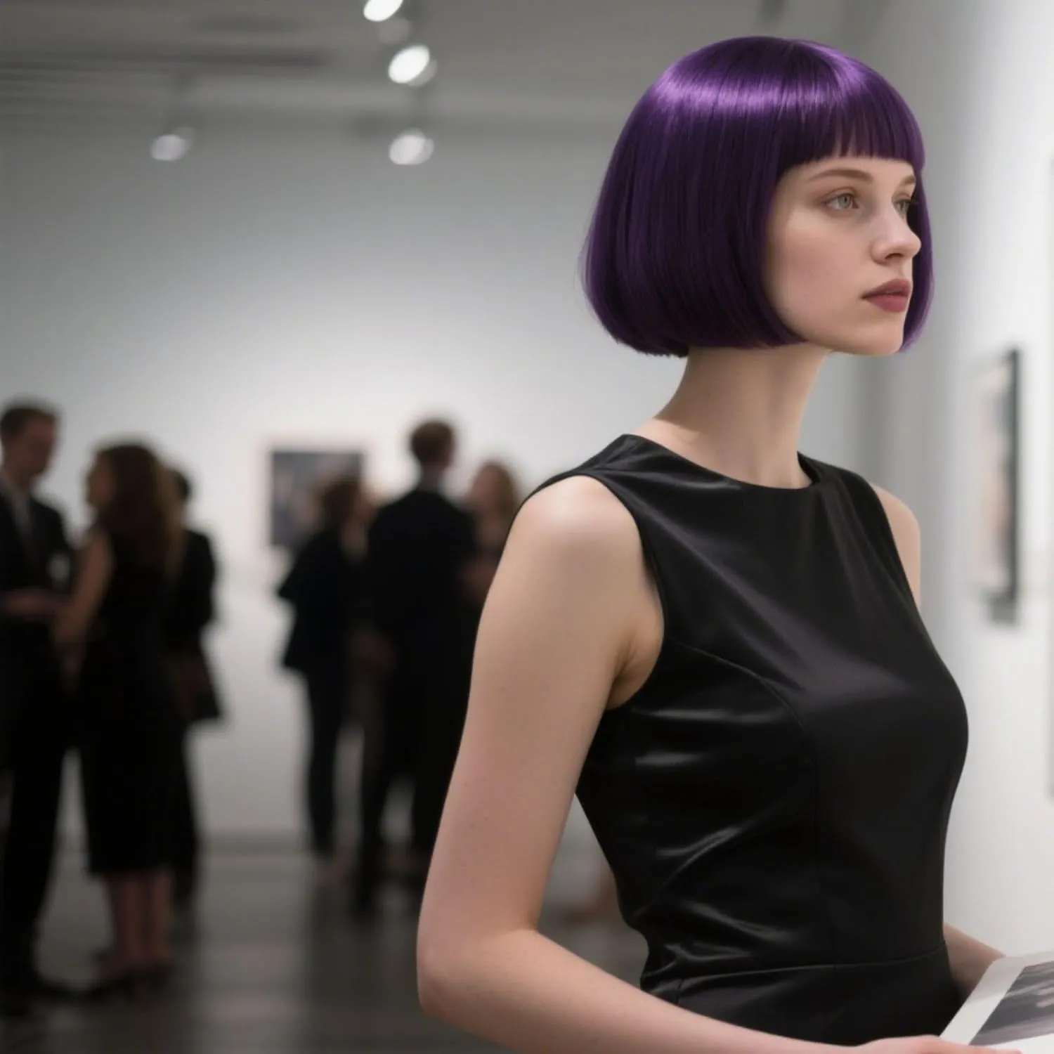 12'' Short Purple Bob Wig with Bangs for Halloween Daily Cosplay & Party Use, Heat Resistant Straight Synthetic Costume Dark Purple Wigs for Women