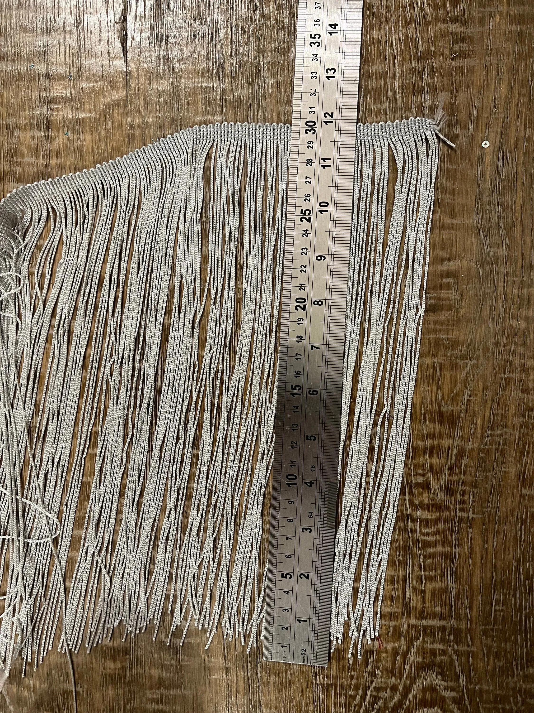 12” Wide Fringe Trim, 30cm Wide Fringe Trimming, Silver, Gold, Tassel Trim, Fashion Fringe
