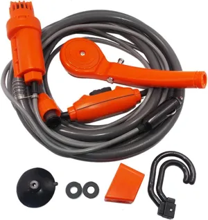 12V Camping Shower Portable Car Washer D-C Car Shower High Pressure Power Washer Electric Pump for Outdoor Camping Travel 2021(Red)