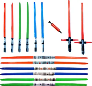 14 Premium - Inflatable Light Saber Swords w/Air Pump, Lightsaber, Party, Gift, Action Play, Blow Up (Multi 14-Pack   Air Pump)