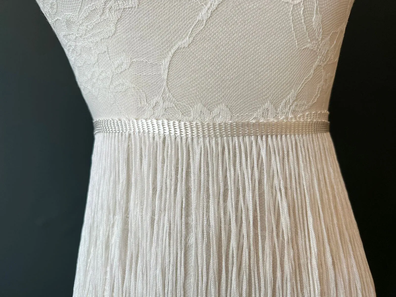 17” Wide Fringe Trim, 43cm Wide Fringe Trimming, Ivory, High Quality