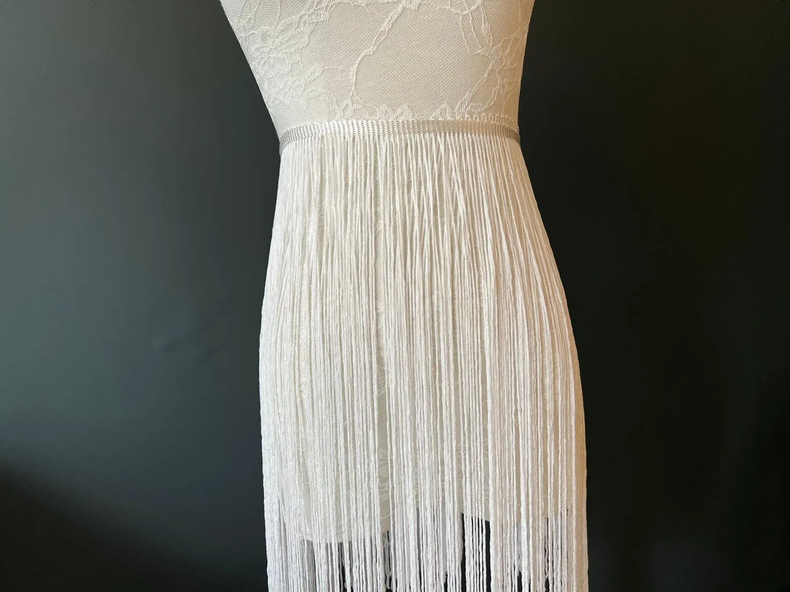 17” Wide Fringe Trim, 43cm Wide Fringe Trimming, Ivory, High Quality