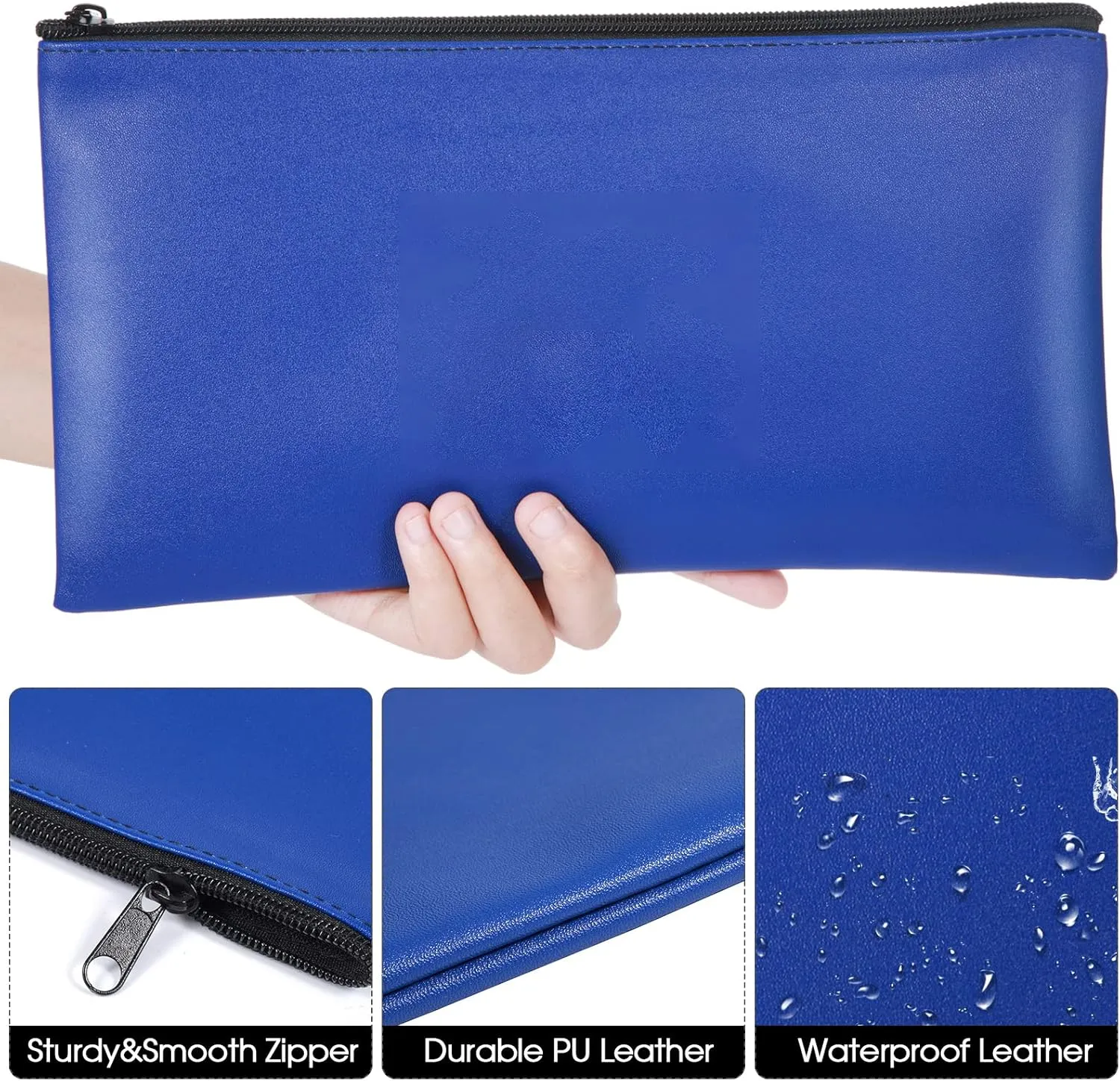 18 Pcs Money Bank Bag with Zipper for Cash 11 x 6 Inch Security Bank Deposit Bag Leatherette Money Cash Coin Check Wallet Pouch(Multi Color)