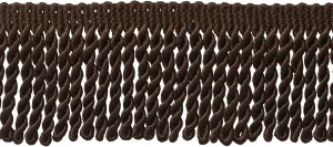 2 1/2" (6cm) Bullion Fringe Trim (Style# EF25) Mocha Brown #D2 (Dark Chocolate Brown) 5 Yard Value Pack (15 ft/4.5m)