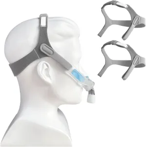 2 Packs Headgear Compatibility with Nuance Pro Closed Edges Replacement CPAP Headgear Strap for Nuance Pro Gel Nasal Pillow Mask Replace Part(Without Nasal Pillow Frame)