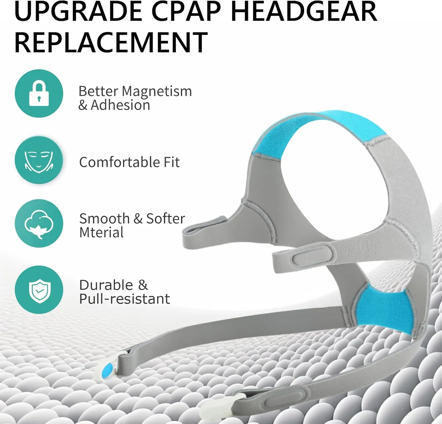 2 Packs Replacement Headgear Compatible with F20/N20, with Magnetic Clips, Adjustable Replacement Headgear Strap for F20/N20, Flexible Headgear Elasticity