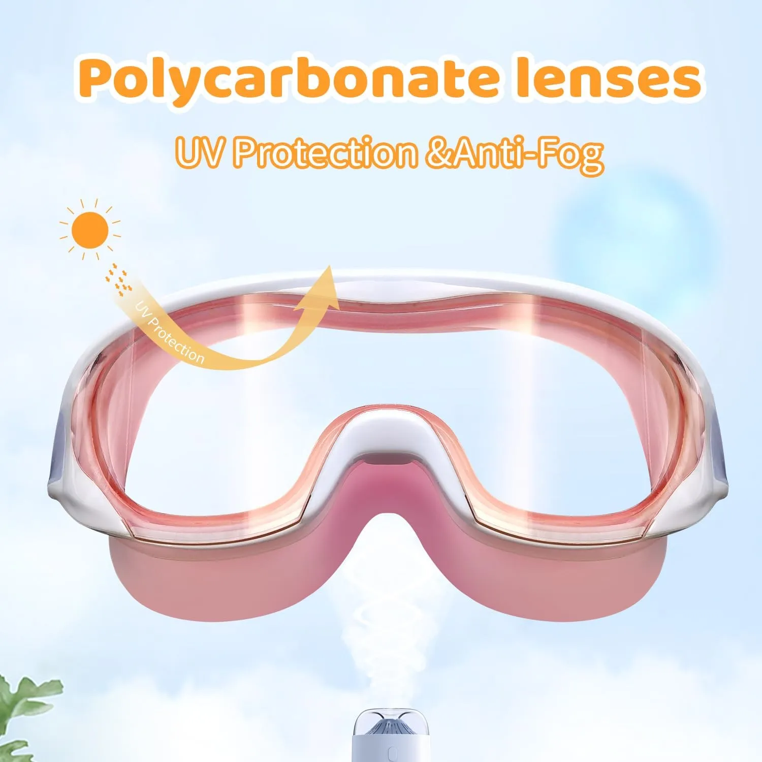 2 Packs Swim Goggles Attached Earplugs Anti-Fog UV Protection Swimming Goggles for Teens and Youths Aged 10-18