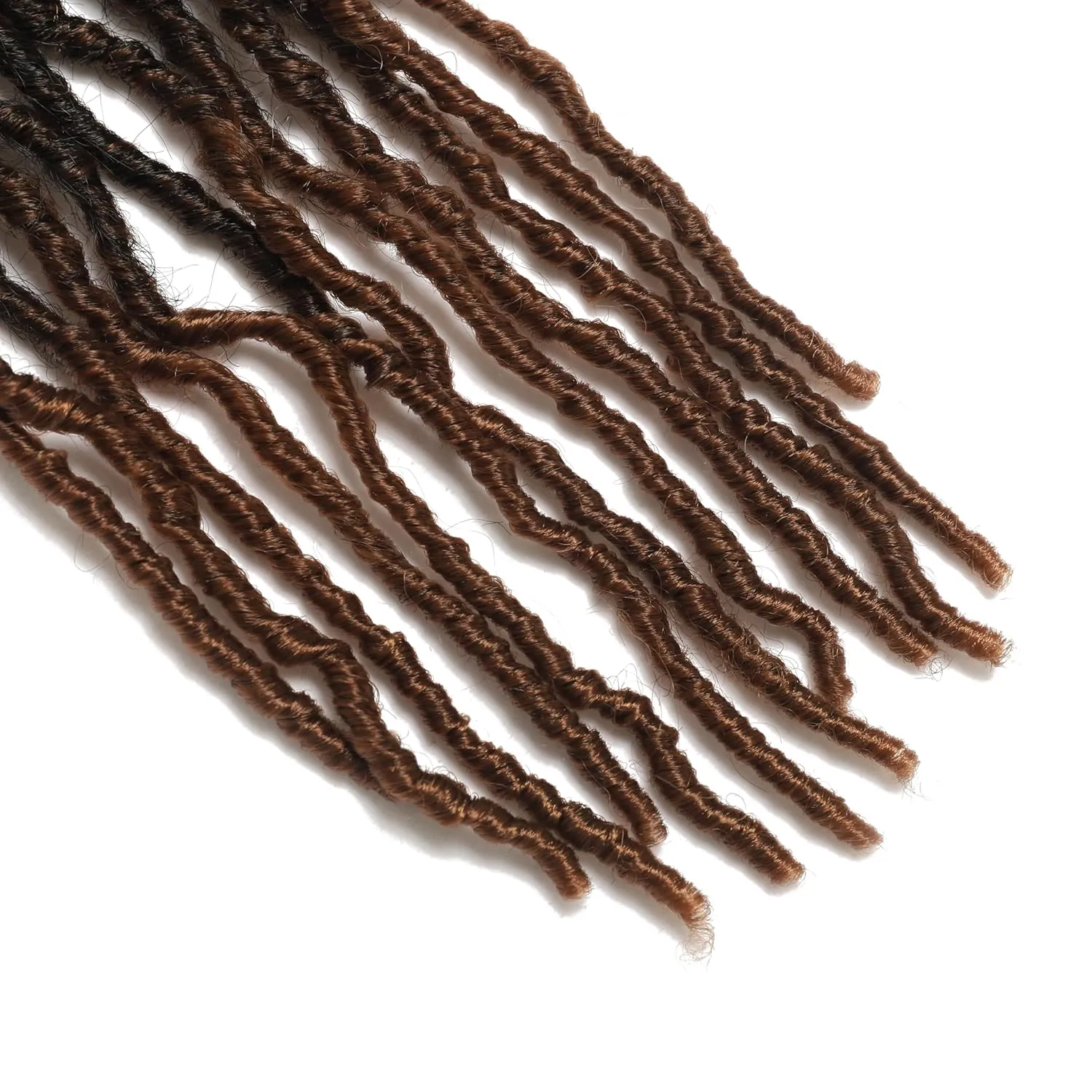 20 Inch Faux Locs Crochet Hair 7 Packs Soft Locs Crochet Braids Hair Pre Looped Goddess Locs Dreadlocs Hair Ombre Brown Hair Extensions For Women