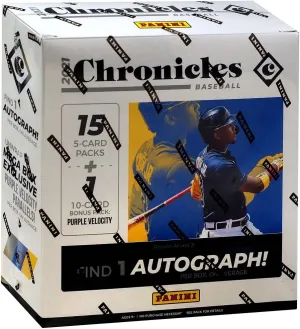 2021 Panini Chronicles Baseball Mega Box - 15 Packs Factory sealed (Exclusive Purple Velocity Parallels)