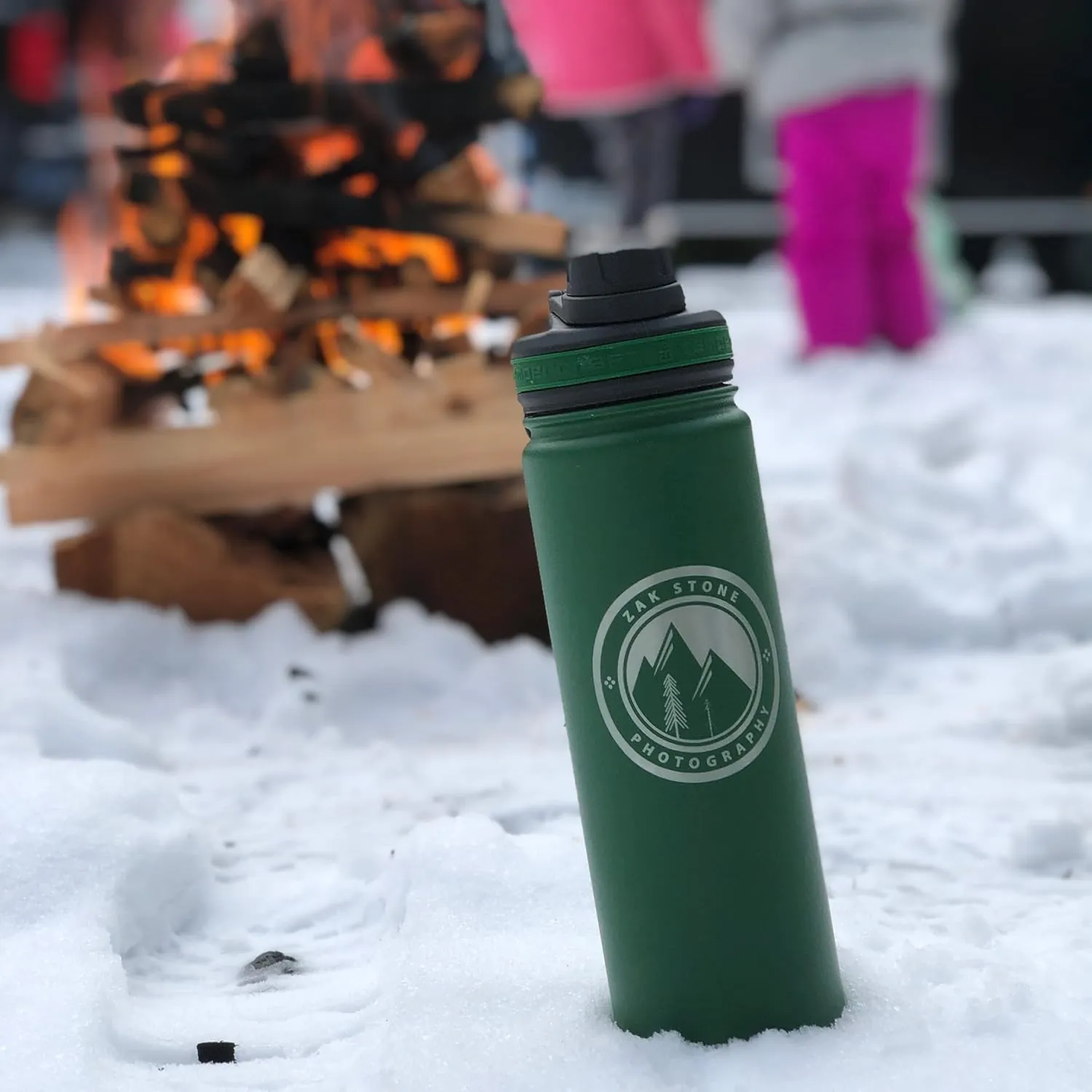 22 oz Vacuum Insulated Sport Bottle | Custom Laser Engraved Options | Stainless Steel, Double-Walled, Wide Mouth (Carolina - Blank)