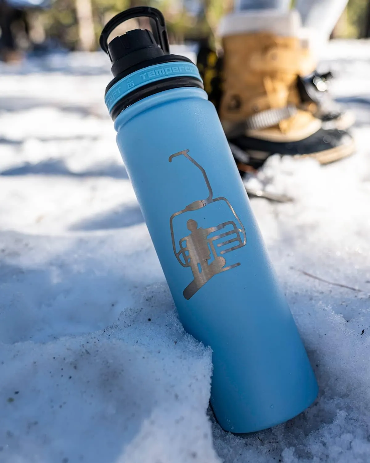 22 oz Vacuum Insulated Sport Bottle | Custom Laser Engraved Options | Stainless Steel, Double-Walled, Wide Mouth (Carolina - Blank)