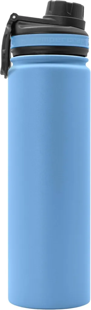 22 oz Vacuum Insulated Sport Bottle | Custom Laser Engraved Options | Stainless Steel, Double-Walled, Wide Mouth (Carolina - Blank)