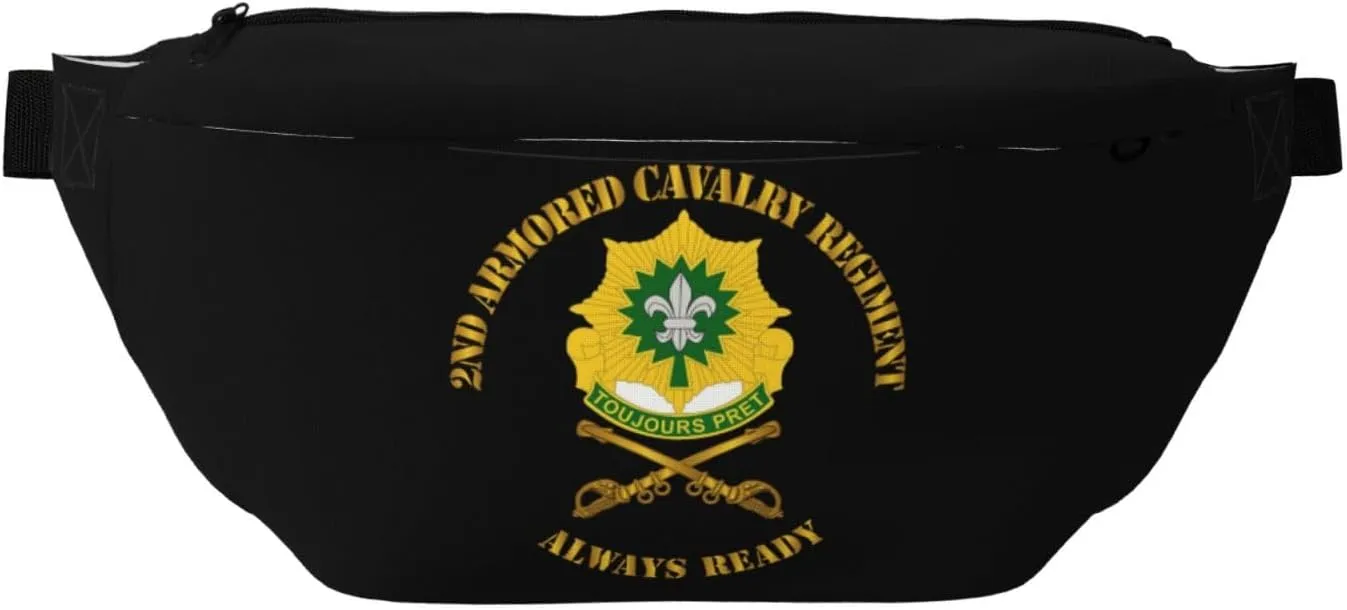 2nd Armored Cavalry Regiment Dui Waist Pack Crossbody Fanny Pack Large Waist Bag Men Women Belt Bag For Running Walking Traveling