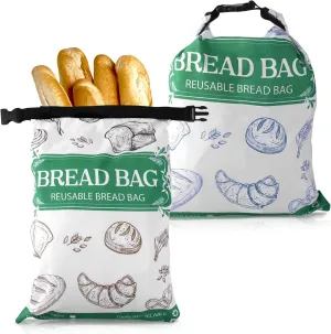 2pcs Bread Bags for Homemade, 17.32x11.61in Reusable Unbleached Beeswax Bread Loaf Storage Bags with Zipper Washable Food Container for Sourdough Bagels Toast