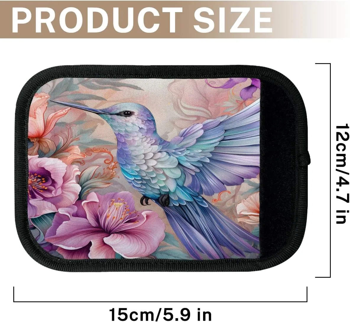 2Pcs Luggage Handle Wrap for Suitcase, Flower Hummingbird Luggage Identifiers Travel Bag Wraps Suitcase Handle Protection Sleeve Cover