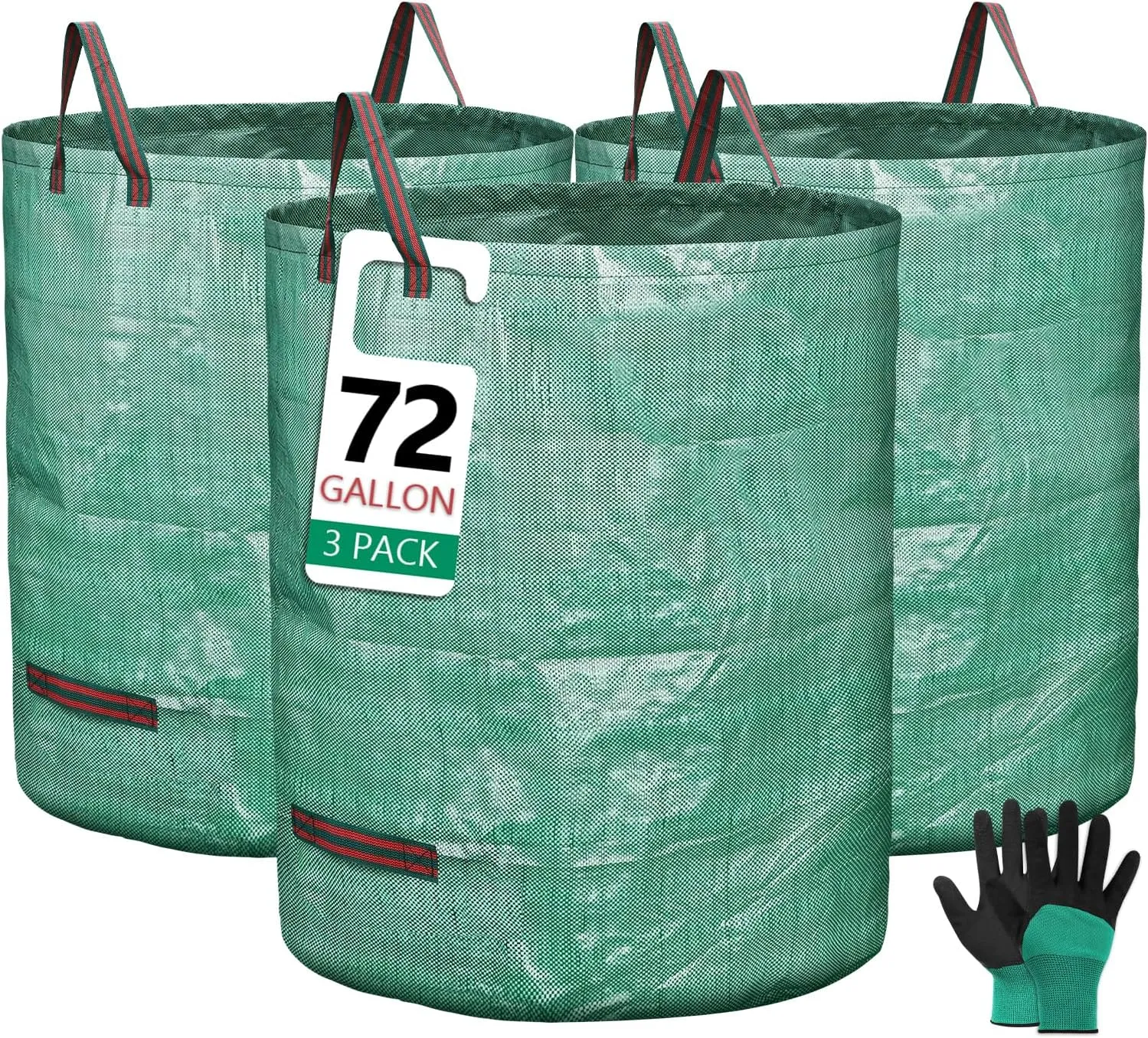 3 Pack 72 Gallon Reusable Yard Waste Bags Heavy Duty Lawn and Leaf Bags Yard Waste Container Garden Grass Bags