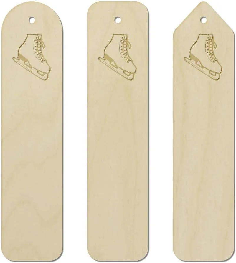 3 x 'Ice Skating Boot' Birch Bookmarks (BK00031060)