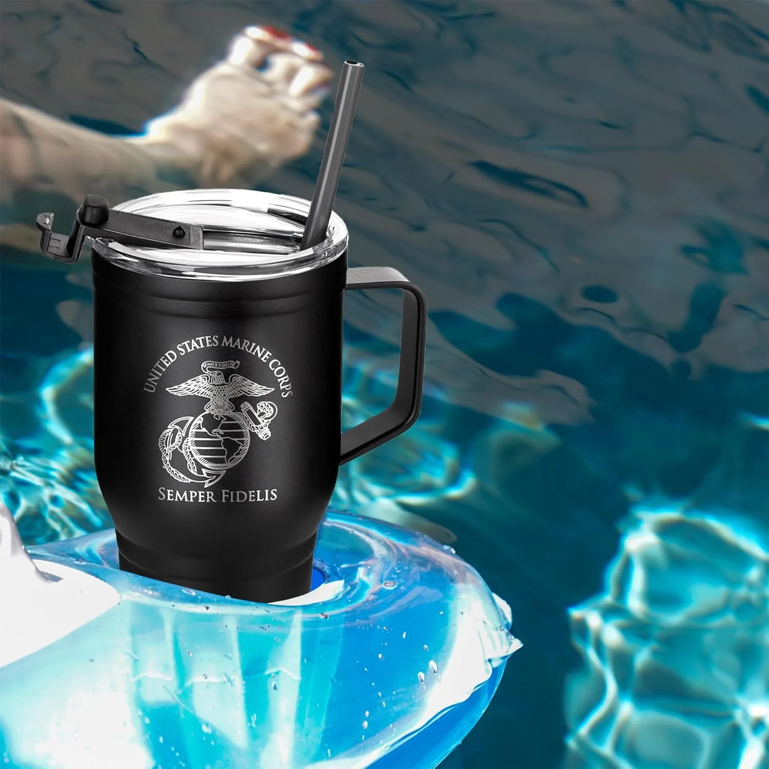 30 oz USMC Coffee Tumbler with Handle- Double Wall Vacuum Insulated Stainless Steel Marine Corps Tumbler Travel Mug – USMC Vet Owned Business