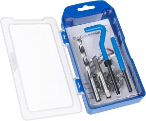 30PC SAE Thread Repair Kit 5/16-18 inch, Helicoil Repair Kit with HSS Drill, Rethreading Tools for Internal Screw Holes Repairing (Blue)