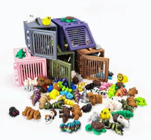 30Pcs Mystery Mini Animals Figures Set, 3D Printed Small Animal Flexible Fidget , 3D Printed Cute Animal Home, , Executive Desk for Christmas Decoration, Tiny Animals Figurines Exquisite Cute Pet