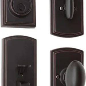 374007 Visconti Handleset - Single Cylinder44; Edged Bronze