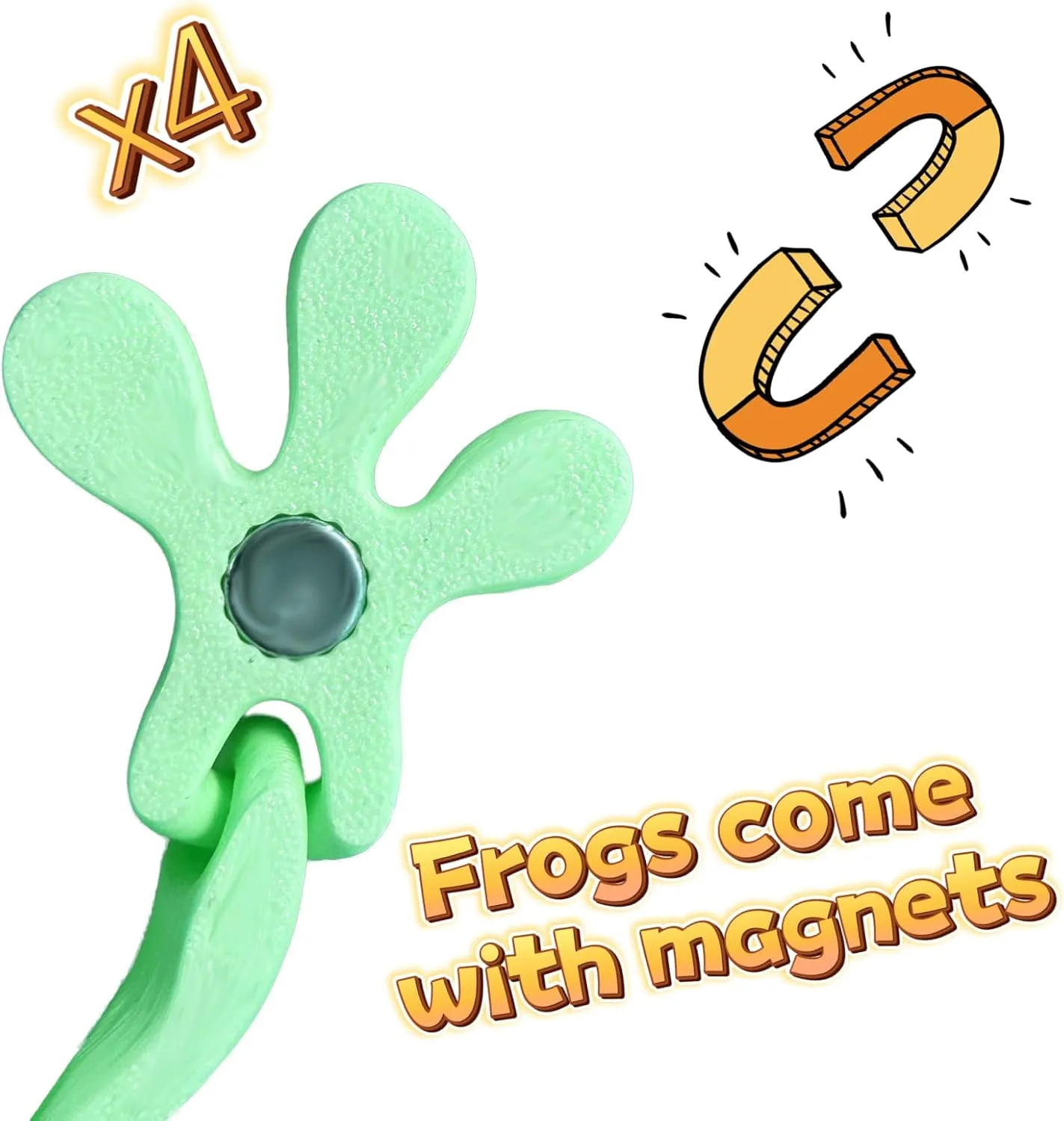 3D Printed 7.92-inch Magnet Frog Toy, Articulated 3D Printed Animals Toys, Can be Used for Refrigerator/Car Decoration. (Green White)