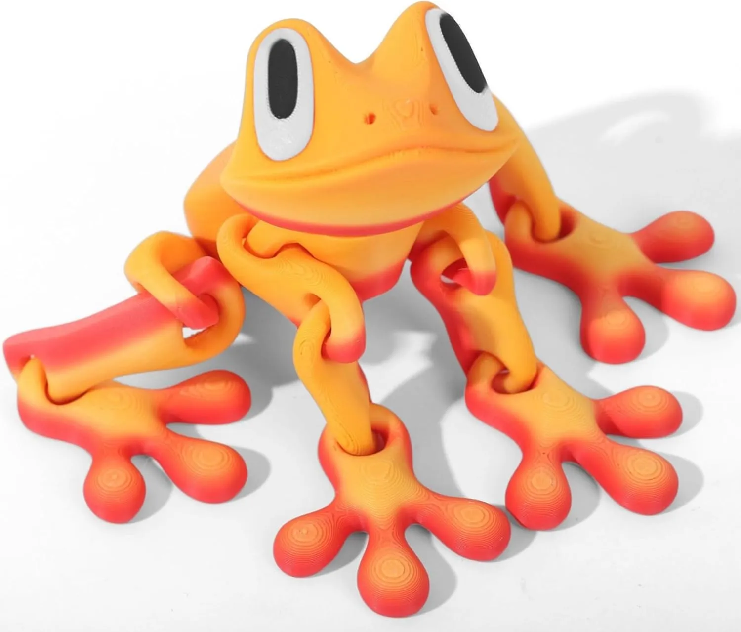 3D Printed 7.92-inch Magnet Frog Toy, Articulated 3D Printed Animals Toys, Can be Used for Refrigerator/Car Decoration. (Orange)