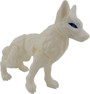 3D Printed Articulated Cinder Wolf - Poseable Fantasy Creature, Fidget Toy, Desk Decor, Unique Gift for Wolf Lovers and Collectors (White)