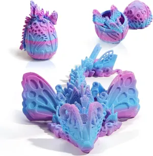 3D Printed Butterfly Dragon Eggs with Dragon Inside, 3D Primed Articulated Animals Fidget Toys Adult, Easter Basket Stuffers , Home Decor Executive Desk Toys (Random Dreams)