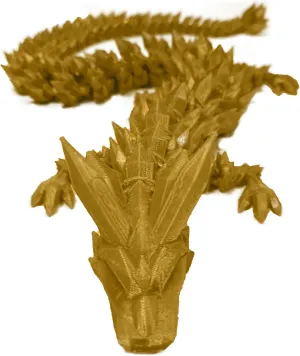 3D Printed Crystal Dragon, Relief Anxiety Dragon Action Figures 3D Printed Toys, Rotatable and Poseable Joints 3D Articulated Dragon Toys, 3D Printed Toys for Kids & Adults (13.8in-Yellow)