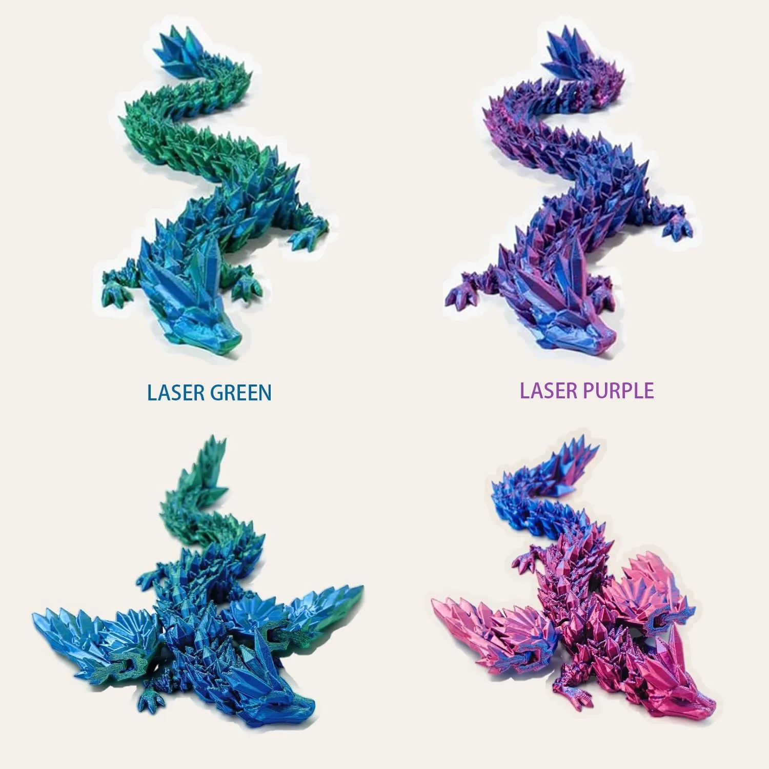 3D Printed Dragon Easter Egg, 3D Printed Dragon with Wings, Easter Eggs Articulated Dragon, Perfect Basket Essentials Stuffers, Articulated Crystal Dragon in Egg(Purple)