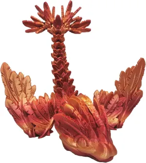 3D Printed Dragon Toys Ancient Swift and Violent Flying Skeleton Dragon Action Figures with Flexible Wings, Stress Relief Fun Dragon Toy Dragon Figurines Collectible Figurines (Gold Bronze, 14 in)