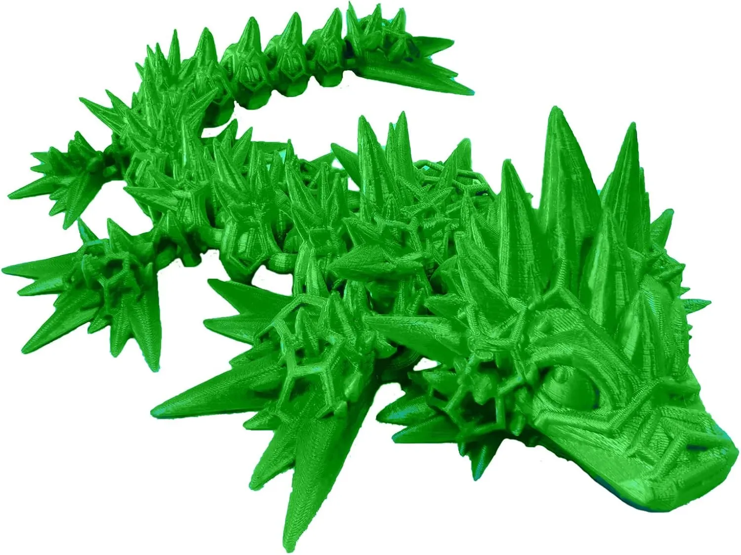 3D Printed Dragon Toys Deep Sea Ancient Skeleton Dragon Action Figures with Flexible Swivel Joints, Cool Anti-Anxiety Toys 3D Printed Toys Dragon Figurines Home Decor (Life Green, 12 in)