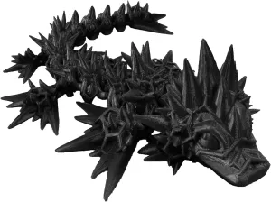 3D Printed Dragon Toys Deep Sea Ancient Skeleton Dragon Action Figures with Flexible Swivel Joints, Cool Anti-Anxiety Toys 3D Printed Toys Dragon Figurines Home Decor (Warriors Black, 14 in)