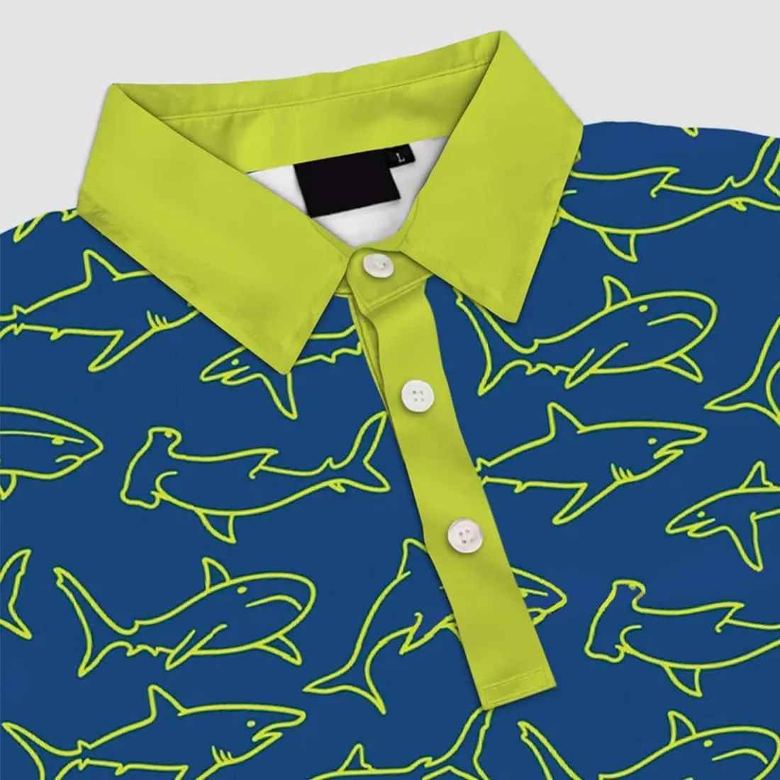 3D Printed Mens Golf Shirt Moisture Wicking Quick-Dry Performance Polo Shirts for Men