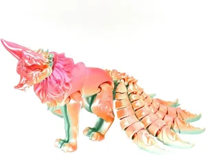 3D Printed Nine-Tailed Fox With Movable Joints, Poseable Flexible Action Animal Fidget Toy, Home Decor Christmas Birthday Gift (Random Color)