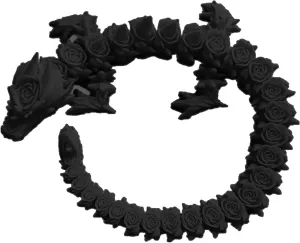 3D Printed Rose Dragon, Relief Anxiety Dragon Action Figures 3D Printed Toys, Rotatable and Poseable Joints 3D Articulated Dragon Toys, 3D Printed Toys for Kids & Adults (13.8in-Black)