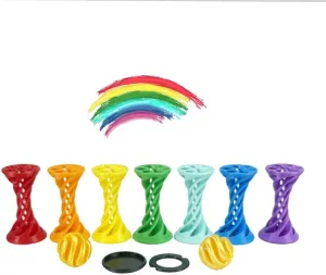 3D Printed Spiral Ejection Decompression Ball, Rainbow-Colored Spiral Spring Ball Set, High Precision 3D Printed Fit Shaped, Stress Relief Research Toy (Rainbow-7in1)