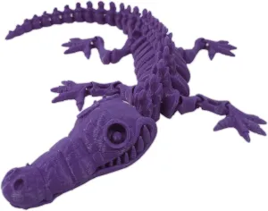 3D Printed Toys Alligator Toy, Relief Anxiety Alligator Action Figures, Rotatable and Poseable 3D Articulated Alligator/ Dragon Toys for Collectors & Adults (13in-Purple)