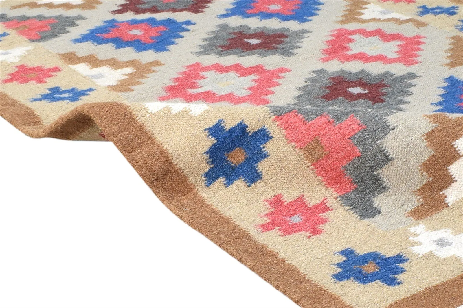 3X5 Rug Wool Multi Color Southwestern Dhurrie American Tribal Room Size Carpet